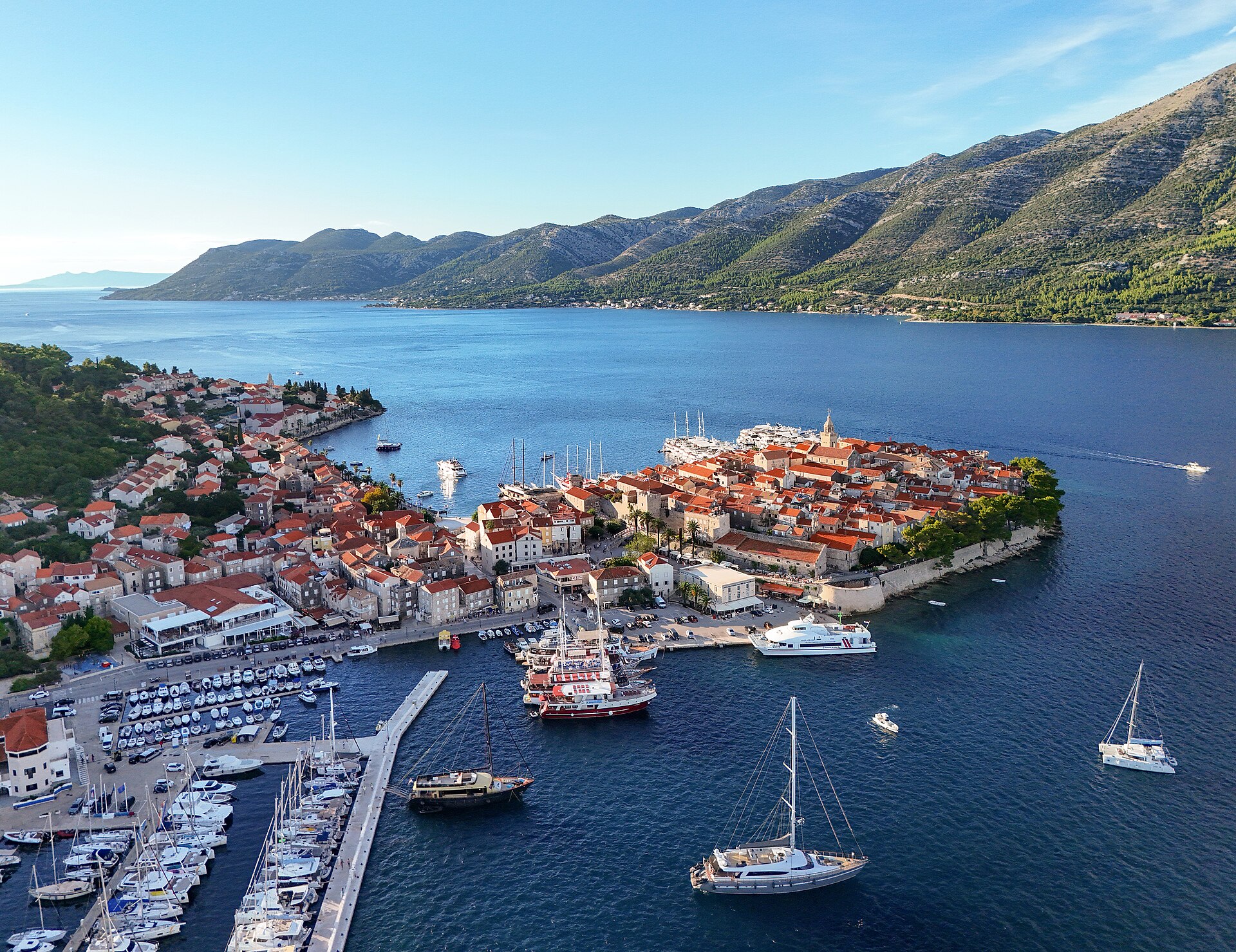 Altstadt von Korčula aus der Luft