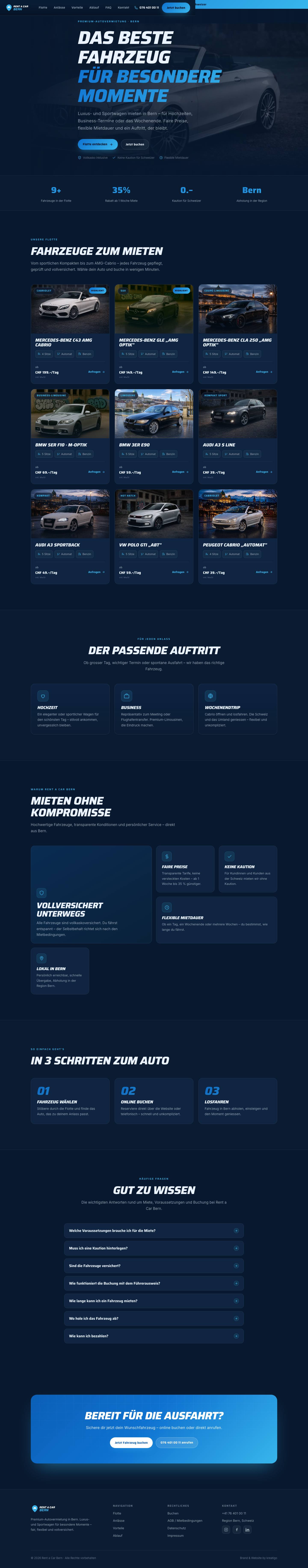 Rent a Car Bern Website