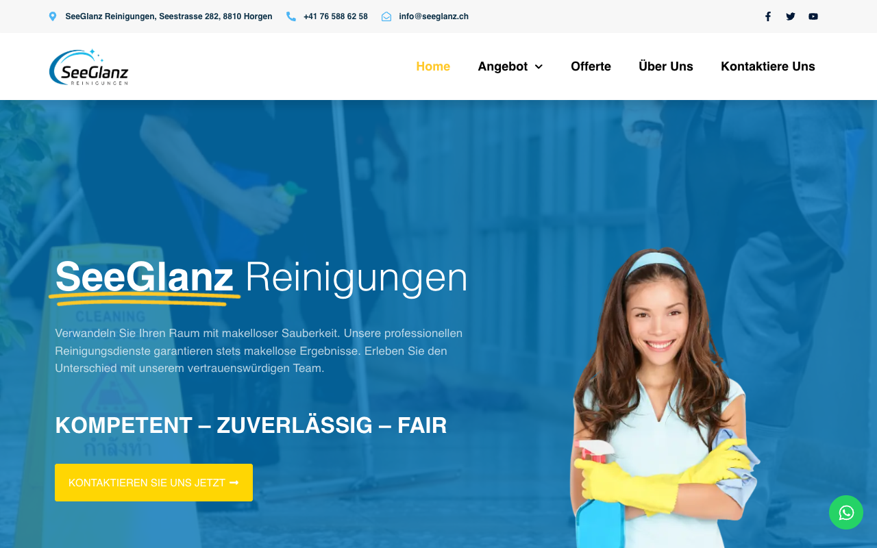 SeeGlanz Reinigungen Website